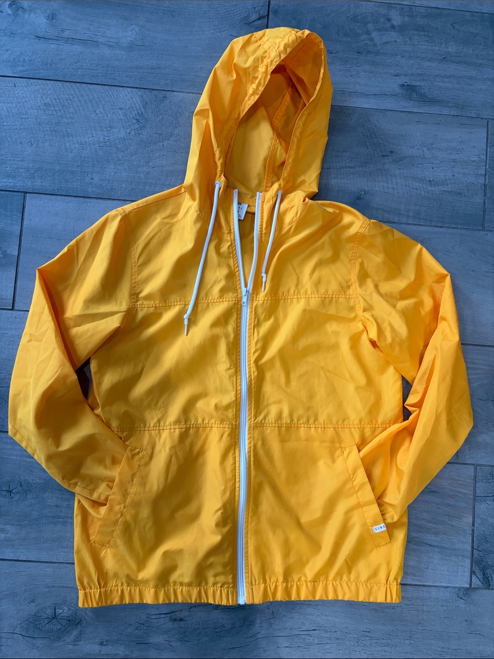 Zine Clothing Yellow Hooded Windbreaker Jacket